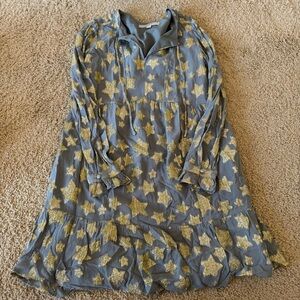Blue Dress with Gold Stars